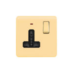 Screwless Curve Profile 1G Universal Switched Socket - SP with Neon