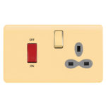 Screwless Curve Slimline 45A D.P. Cooker Switch   13A Switched Socket