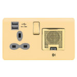 Screwless Curve Profile 13A Switched Socket Outlets with 2.4A Dual USB Charger and TWS Bluetooth Audio Speaker