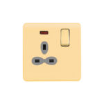 Screwless Curve Slimline 1G 13A Switched Socket with Neon-SP