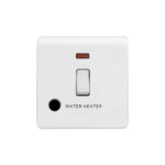 Screwless Curve Profile 1G 20A D.P. Switch with Neon and Flex Outlet - Printed Water Heater