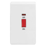 Screwless Curve Profile 45A D.P. Switch with Neon - Large Plate