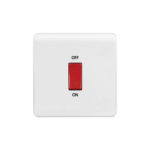 Screwless Curve Profile 45A D.P. Switch - Single Plate