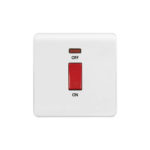 Screwless Curve Profile 45A D.P. Switch with Neon - Single Plate