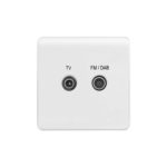 Screwless Curve Profile 2G Screened Diplexed Outlet (TV,FM,DAB)