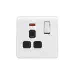 Screwless Curve Profile 1G 13A Switched Socket with Neon-SP