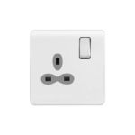 Screwless Curve Slimline 1G 13A Switched Socket-DP