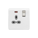 Screwless Curve Slimline 1G 13A Switched Socket with Neon-SP