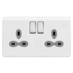 Screwless Curve Slimline 2G 13A Switched Socket-DP