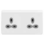 Screwless Curve Slimline 2G 13A Un-Switched Socket