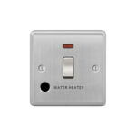 Metal Curve Profile 1G 20A D.P. Switch with Neon and Flex Outlet - Printed Water Heater