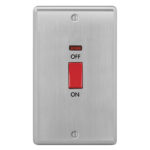 Metal Curve Profile 45A D.P. Switch with Neon - Large Plate