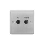 Metal Curve Profile 2G Screened Diplexed Outlet (TV,FM,DAB)