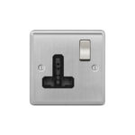 Metal Curve Profile 1G Universal Switched Socket - SP