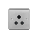 Metal Curve Profile 5A Unswitched socket round pin