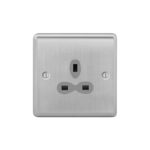 Metal Curve Slimline 1G 13A Un-Switched Socket