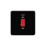 Screwless Flat Profile 45A D.P. Switch with Neon - Single Plate