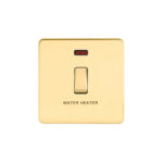 Screwless Flat Profile 1G 20A D.P. Switch with Neon - Printed Water Heater