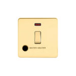 Screwless Flat Profile 1G 20A D.P. Switch with Neon and Flex Outlet - Printed Water Heater