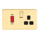 Screwless Flat Profile 45A D.P. Cooker Switch   13A Switched Socket
