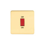 Screwless Flat Profile 45A D.P. Switch - Single Plate