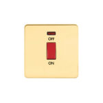 Screwless Flat Profile 45A D.P. Switch with Neon - Single Plate