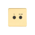 Screwless Flat Profile 2G Screened Diplexed Outlet (TV,FM,DAB)