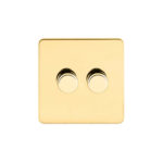 Screwless Flat Profile 2G 2 Way 400W Dimmer Switch - Rotary Push