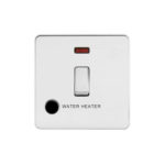 Screwless Flat Profile 1G 20A D.P. Switch with Neon and Flex Outlet - Printed Water Heater