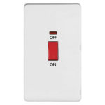 Screwless Flat Profile 45A D.P. Switch with Neon - Large Plate