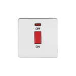 Screwless Flat Profile 45A D.P. Switch with Neon - Single Plate