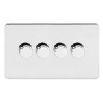 Screwless Flat Profile 4G 2 Way 400W Dimmer Switch - Rotary Push