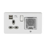 Screwless Flat Profile 13A Switched Socket Outlets with 2.4A Dual USB Charger and TWS Bluetooth Audio Speaker