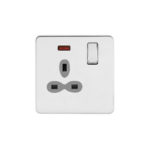 Screwless Flat Profile 1G 13A Switched Socket with Neon-SP