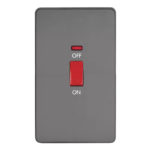 Screwless Flat Profile 45A D.P. Switch with Neon - Large Plate