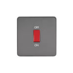 Screwless Flat Profile 45A D.P. Switch - Single Plate