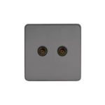 Screwless Flat Profile 2G Co-axial Socket