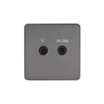 Screwless Flat Profile 2G Screened Diplexed Outlet (TV,FM,DAB)