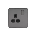 Screwless Flat Profile 1G 13A Switched Socket-DP