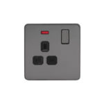 Screwless Flat Profile 1G 13A Switched Socket with Neon-DP