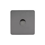 Screwless Flat Profile Universal LED - 1G 2 Way 200W Dimmer Switch - Rotary Push - Trailing Edge