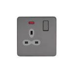 Screwless Flat Profile 1G 13A Switched Socket with Neon-SP