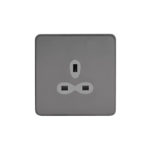 Screwless Flat Profile 1G 13A Un-Switched Socket