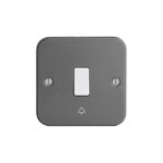 Metal Clad Range Bell Push - 10AX Plate Switch