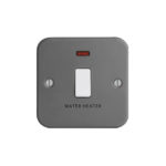 Metal Clad Range 1G 20A D.P. Switch with Neon - Printed Water Heater