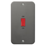 Metal Clad Range 45A D.P. Switch - Large Plate