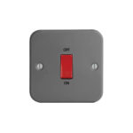 Metal Clad Range 45A D.P. Switch - Single Plate