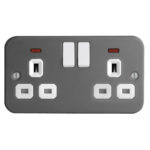 Metal Clad Range 2G 13A Switched Socket with Neon-SP