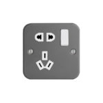 Metal Clad Range 10A CCC Switched Socket