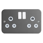 Metal Clad Range 2G 15A Switched Socket-SP